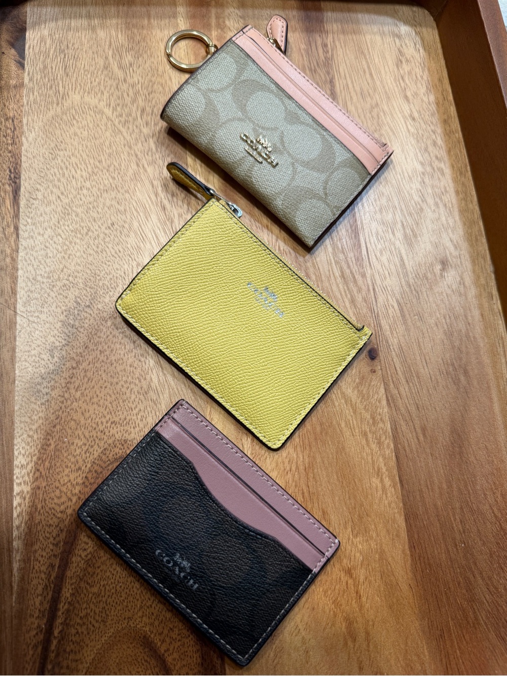 Bundle of 3 Coach Signature Small Wallets & Canvas Card Cases